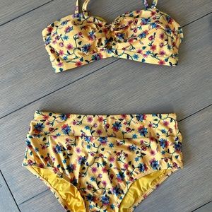 Floral Bikini, Yellow, Gold